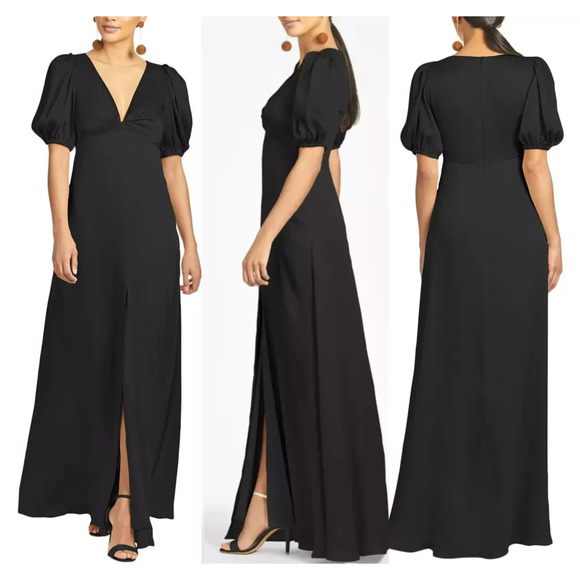 Sachin & Babi NWT Alli Silhouette Short Sleeve Gown in Black‎ $285 NWT